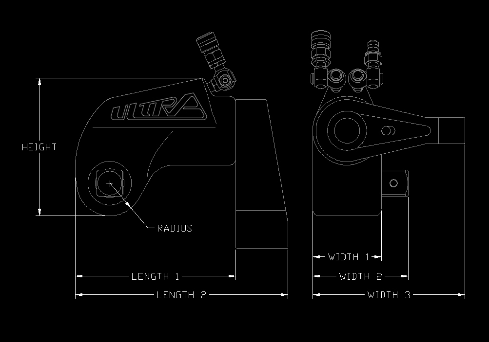 hydraulic torque wrench TU Series LINE Drawing